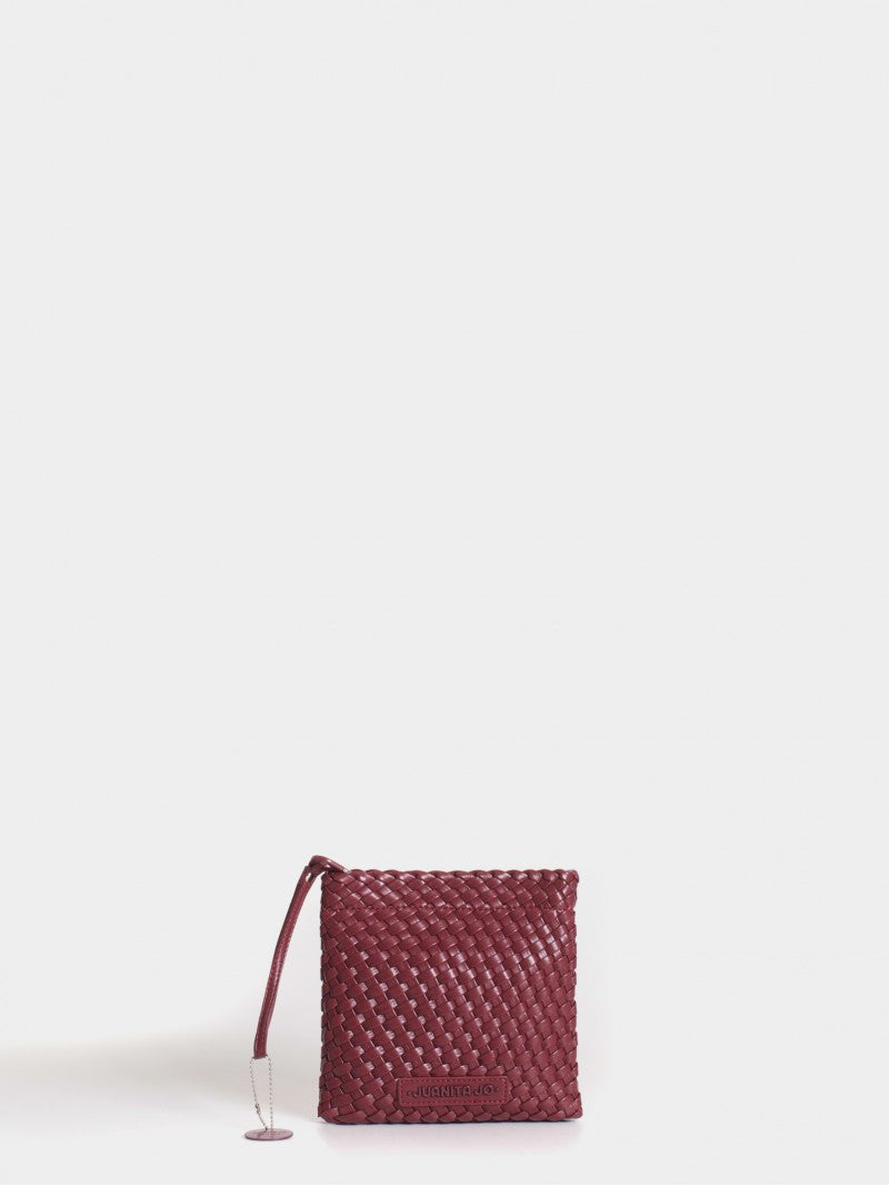 Set Lazo: Cartera Chica + Sobre Pouch Cuadrado Bordó